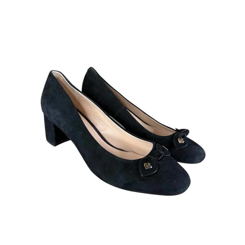 Kate Spade New York Black Benice Pumps Women's Size 7.5 M Black Block Heel Shoes - Picture 4 of 11